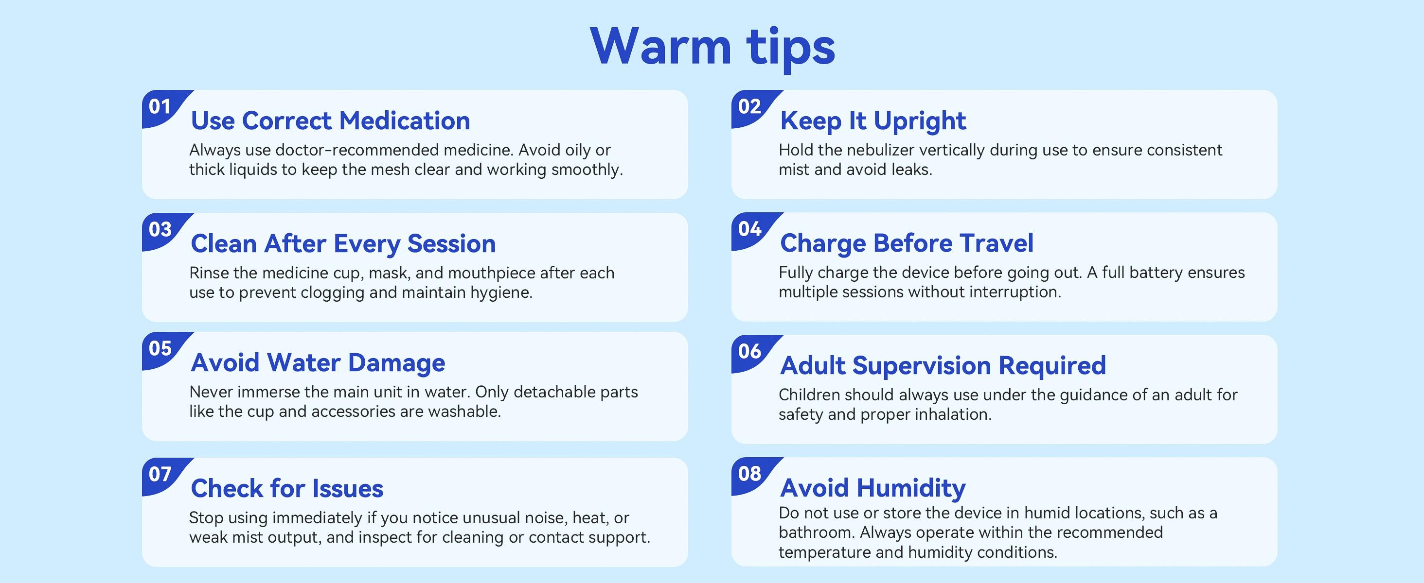 Portable Nebulizer Machine (Smart Digital Display) - For Adults & Kids, Mouthpiece + Mask, Handheld for Home & Travel Breathing Needs