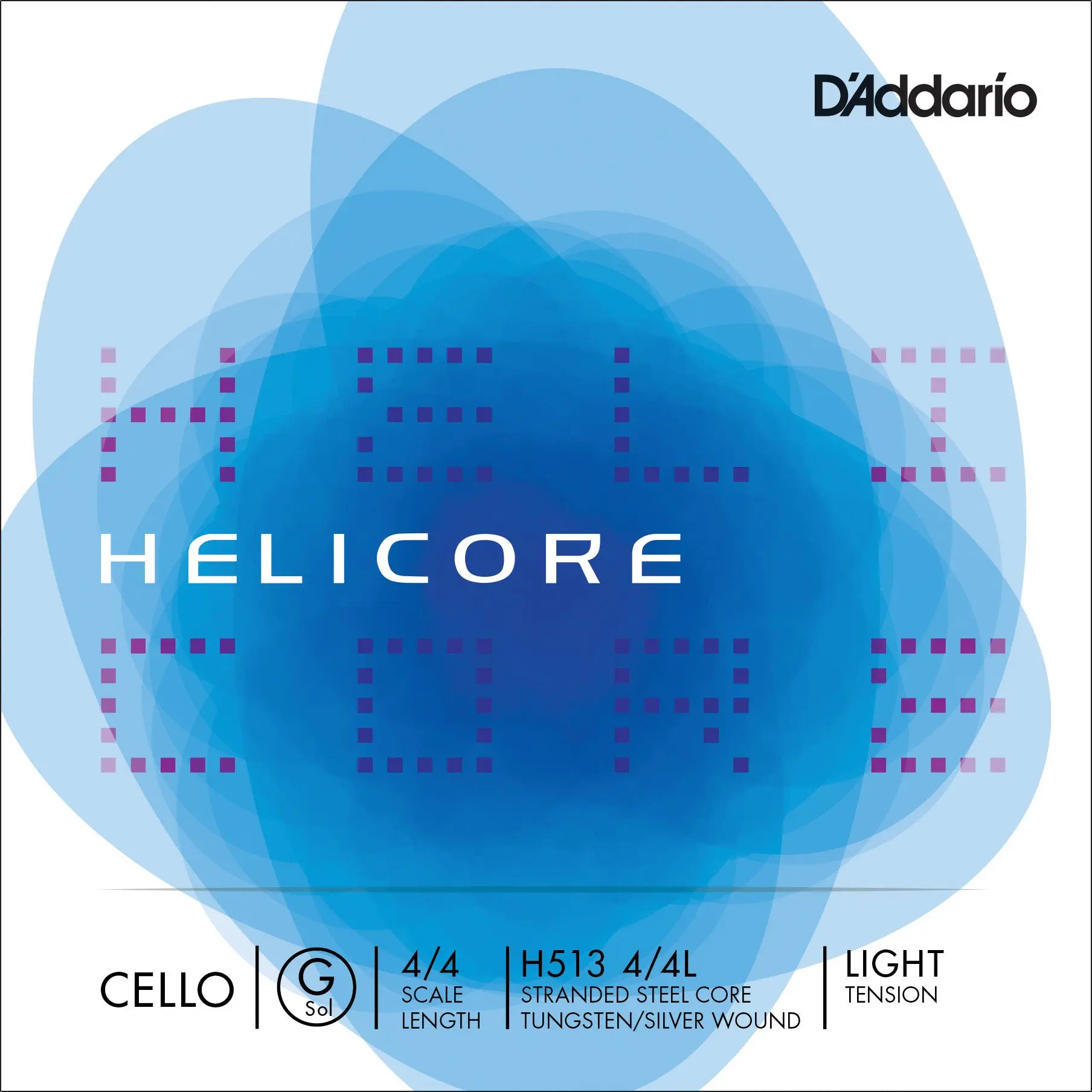 D'Addario Helicore Cello Single G String, 4/4 Scale, Light Tension