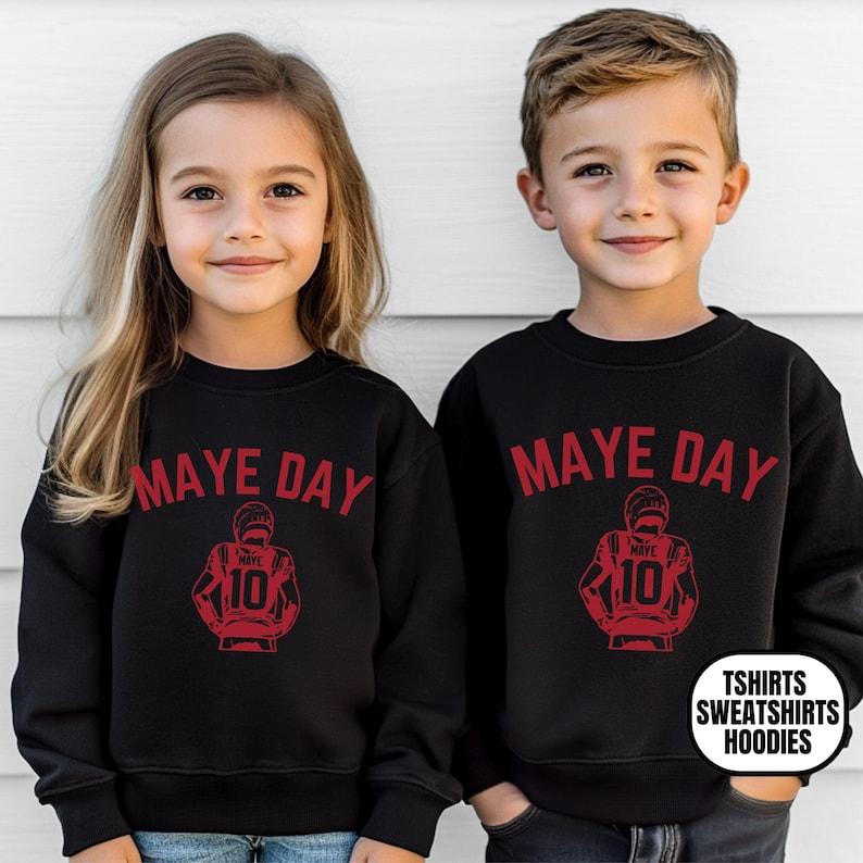 [ Sale up to 40% - Free ship ]Youth New England Football Apparel, Boys & Girls Tshirts, Sweatshirts, Hoodies, Sports Fan Gift, Kids Outfit, Maye Day
