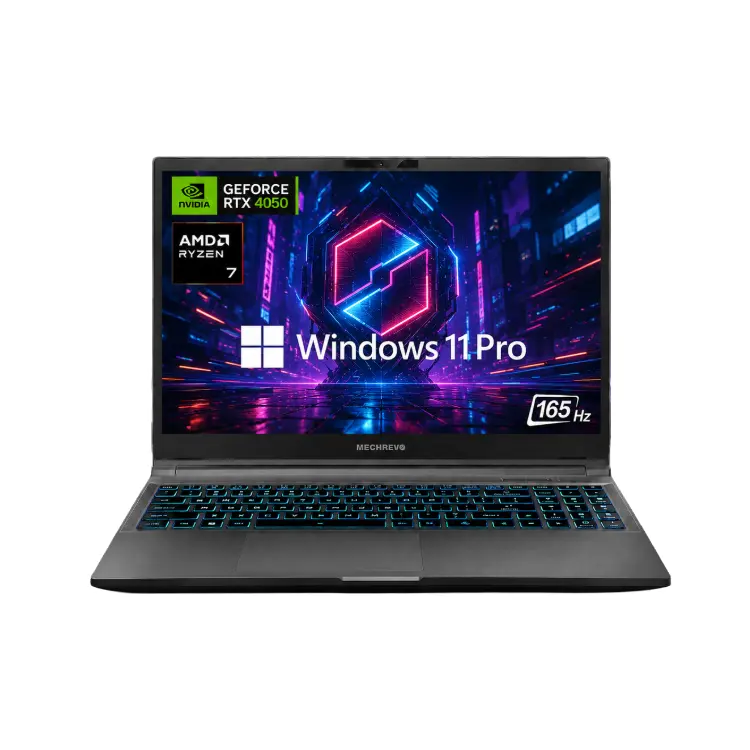 Mechevro Dragon 15K Gaming Laptop 165Hz | RTX 4050 Ryzen 7 7445HS | 16GB RAM 1TB SSD, 15.6" FHD 100% sRGB, Backlit Keyboard, WiFi 6, Win 11 Pro