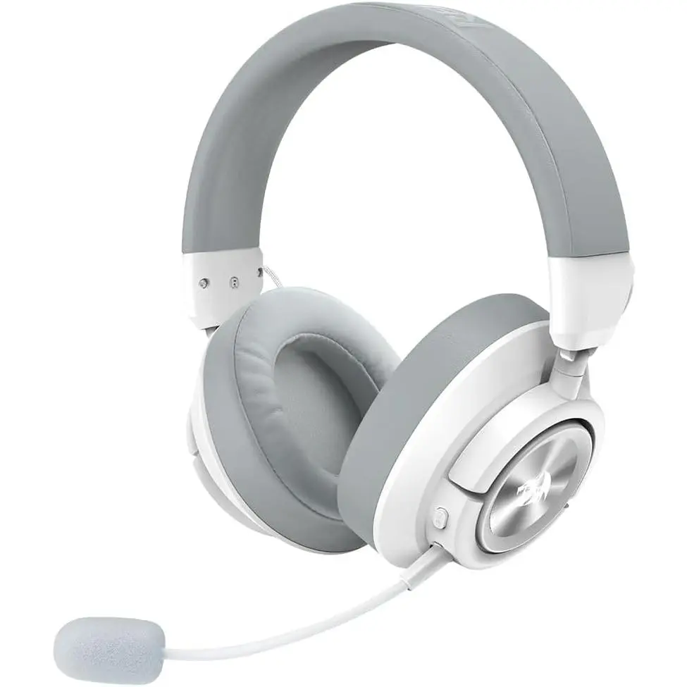 Redragon H889 Wireless Gaming Headset, 4 Connection Modes 2.4G/BT/3.5mm/USB, 53mm Drivers, Spatial Audio, 7.1 Surround Sound, Detachable Mic, Compatible with PC/PS5/PS4/NS/Xbox One/Phone, White,summerwins tiktokshopbacktoschool