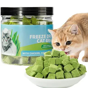 Freeze-dried cat grass granules for cats to eliminate hairballs, cat grass tablets, dog chews for teeth cleaning and nutrition supplementation, cat grass tablets, pet snacks cute