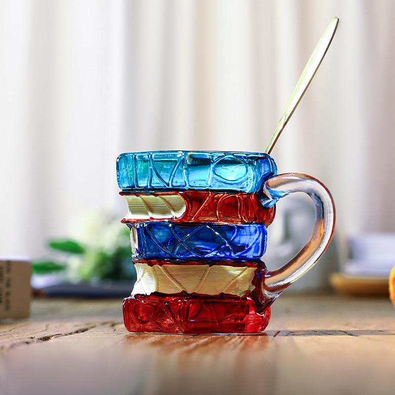 Ceramic Innovative 3D Painting Book Mug Unique Stacked Coffee Cup Perfect Gift for Literature Lovers Creative Colorful Book Gift Ideal for Christmas TikTokShopBlackFriday Reuse Reusable