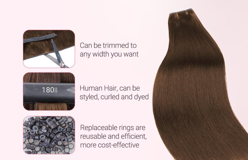 GOOGOO Butterfly Weft Extensions Human Hair Genius Weft PU Hole OVO Weft-thin,Double-layered One Piece Remy Human Hair