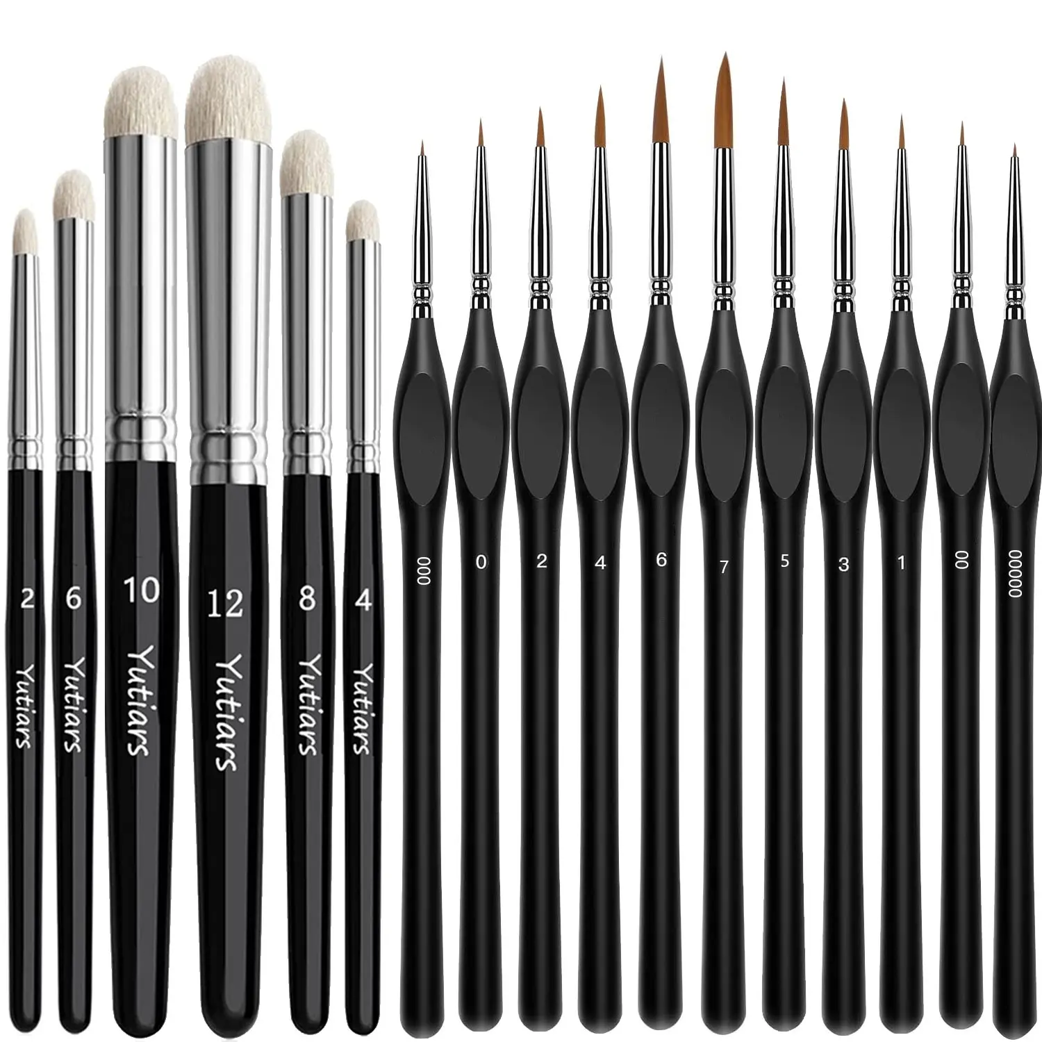3/6/10/17pcs Fine Micro Detail Artist Paint Brushes with Wood Handle, Perfect for Miniature Art, Dnd, Warhammer 40k, Acrylic, Watercolor and Crafts Painting, Hand Painting Set
