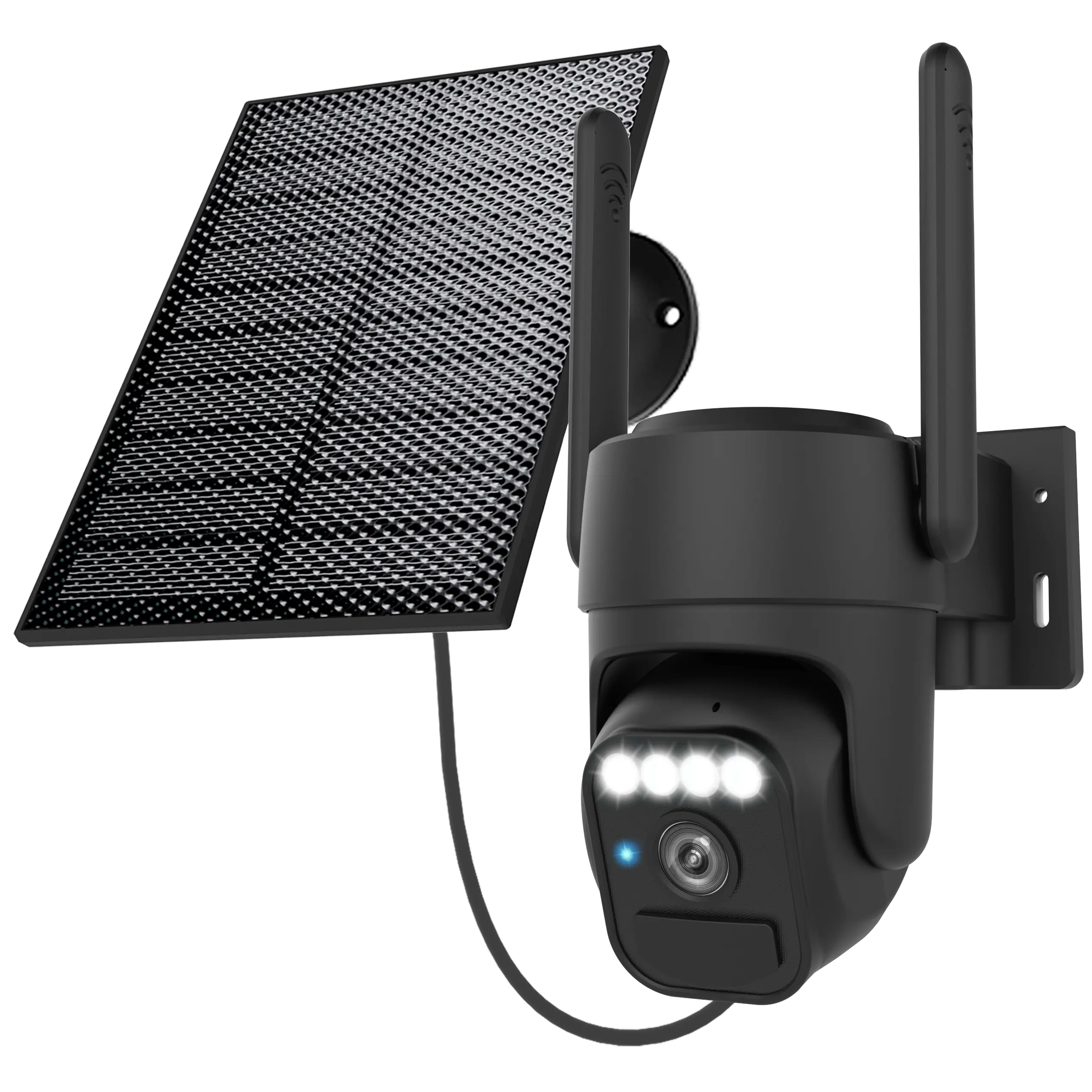 Solar Security Camera Outdoor Wireless, Supports 2.4GHz Wi-Fi Only, Pan & Tilt Control, Motion Detection, Two-Way Audio, Night Vision, IP65 Weatherproof Security Camera for Home Surveillance