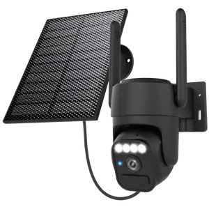 Solar Camera Outdoor Wireless, Wi-Fi Security Cameras for Home, 360° View, Two-Way Talk, Auto Tracking, Light Alarm, Color Night Vision
