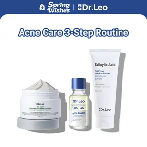 【Bundle Deal】Dr.Leo Viral Salicylic Acid Instant Acne Fix Set | Sulfur Pimple Treatment + Deep Clean Cleanser + Clay Detox | Fights Breakouts, Blackheads & Excess Oil