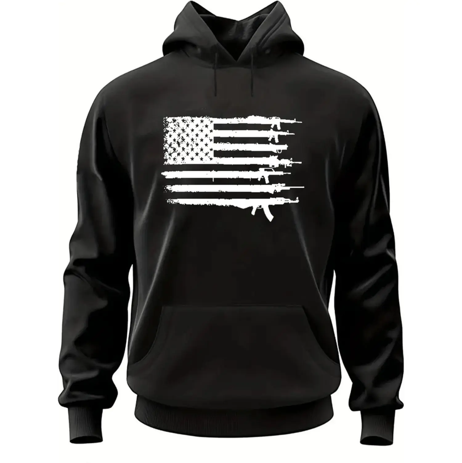 American Flag Print Hooded Sweatshirt For Men Stylish Casual Athletic Wear Perfect For Spring And Autumn Seasons