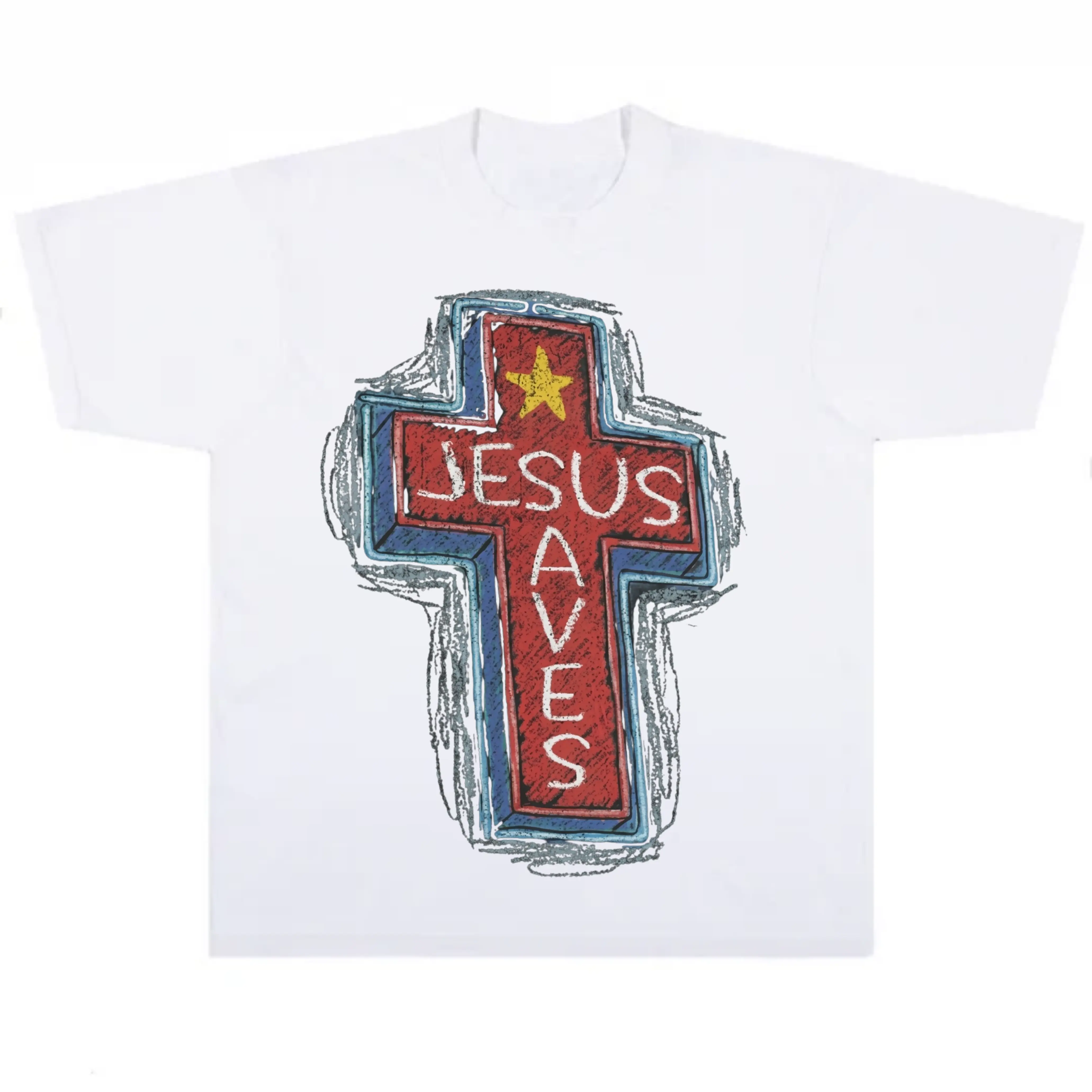 JESUS SAVES 100% Cotton Athletic Sports Top - Breathable T-Shirt for Outdoor Activities