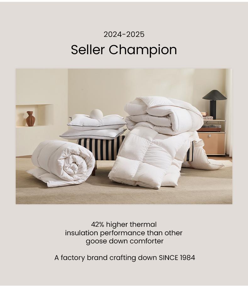 APSMILE Luxurious Goose Down Feather Comforter Duvet Insert Ultra Soft Fluffy Lightweight All Season Down Comforter Super Warmth Hotel Collection Bedding Sleeping Lightweight Cozy Blanket TikTokShopBlackFriday