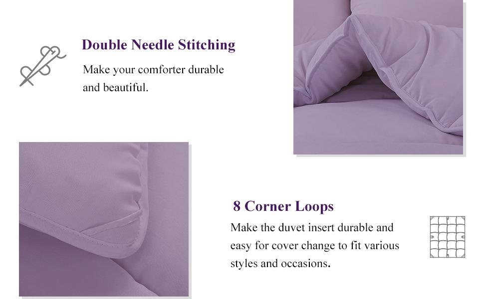 Super King Down Alternative Comforter All-Season with Corner Tabs Duvet Cover Puffed Quilt Bedding Set Soft 250 GSM Polyester Cooling Warmth