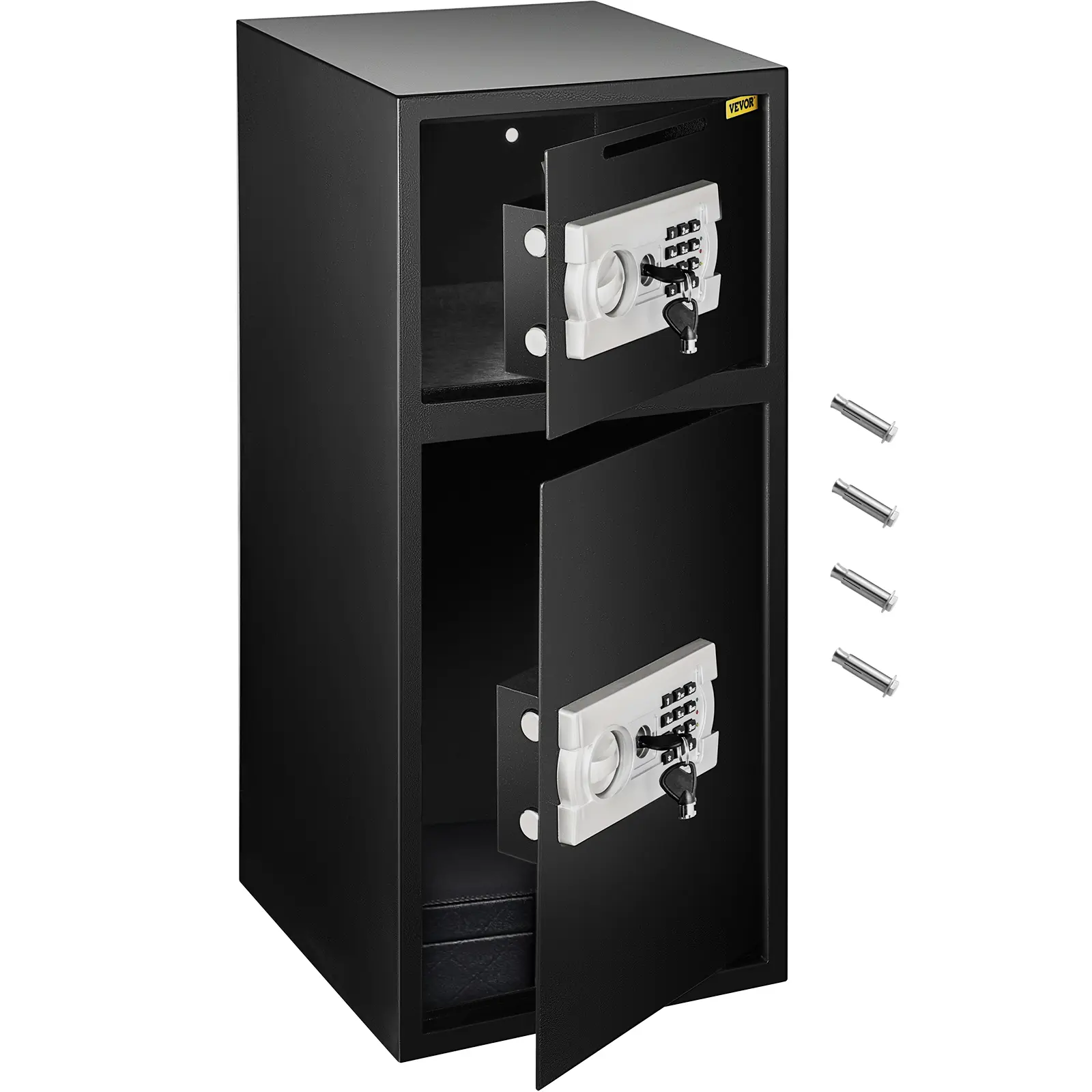 【Summerfinds】VEVOR Large Double Door Security Safe Box 2.6 Cubic Feet Steel Safe Box Strong Box with Digital Lock for Money Gun Jewelry Black