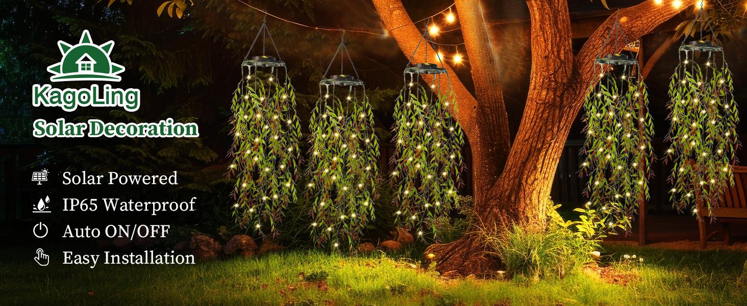 2025 NEW Release 2 Pack Artificial Plants with Fairy Lights, IP65 Waterproof Solar Lanterns for The Garden，dream net , Gifts for Women, Ideal for Christmas Party Wedding Garden Decoration，Perfect  Gifts Presents Mothers Day Gifts for Mum Grandma