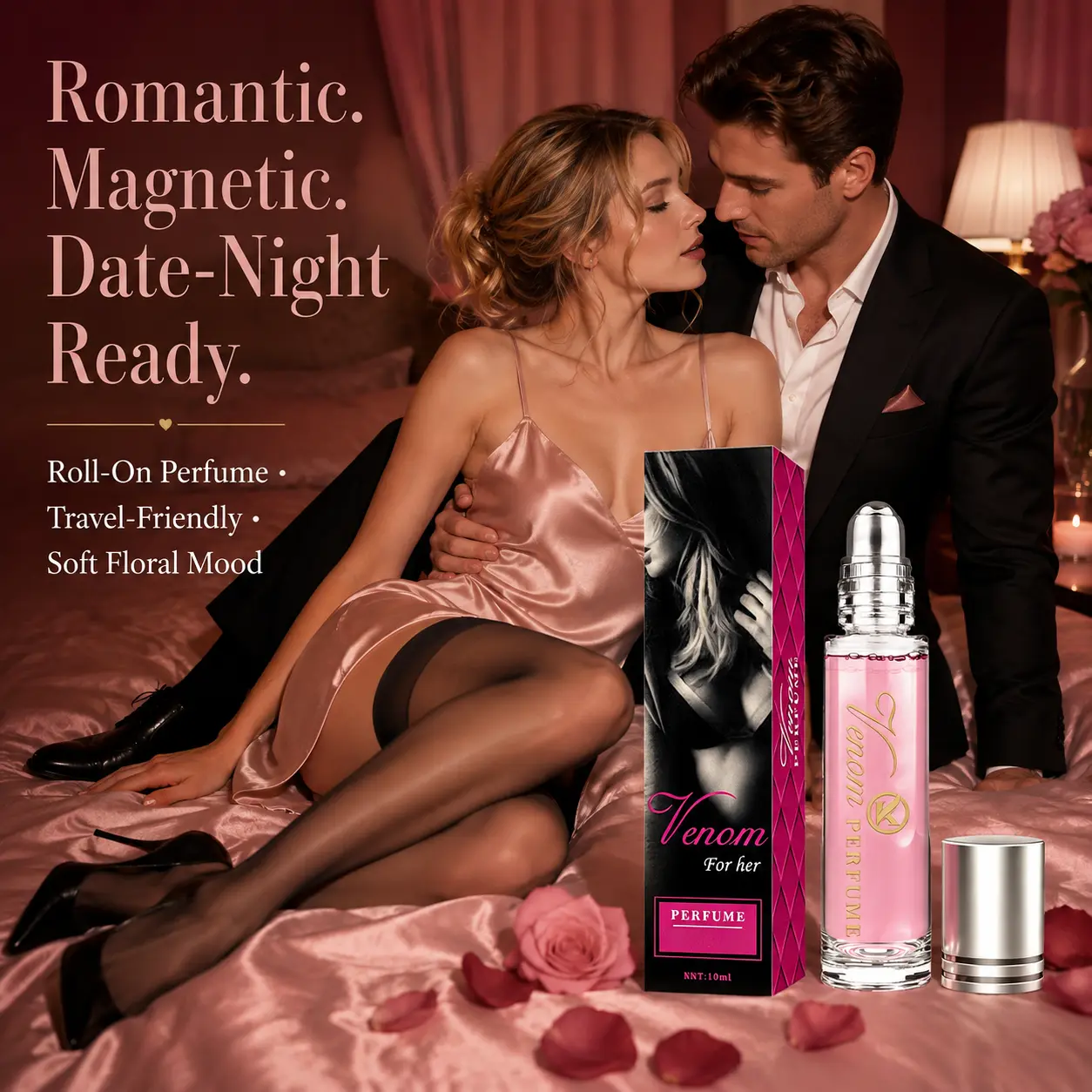 Hot Perfume Pheromones Perfume, Female Pheromones Scent,Temptation Essential Oil Roll-On Perfume, Unleash Irresistible Charm And Confidence, Increase Intimacy Over Time, The Secret Fragrance For Travel, Indispensable Fragrance (0.34Fl Oz)