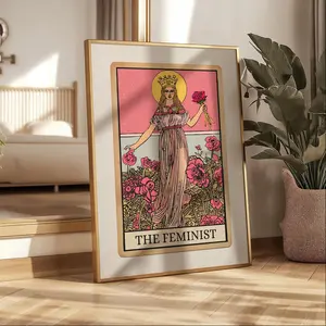 The Feminist Print Tarot Card Feminist Poster Witchy Prints Feminist Gifts Womans Rights Print Spiritual Wall Art Burn The Patriarchy Art