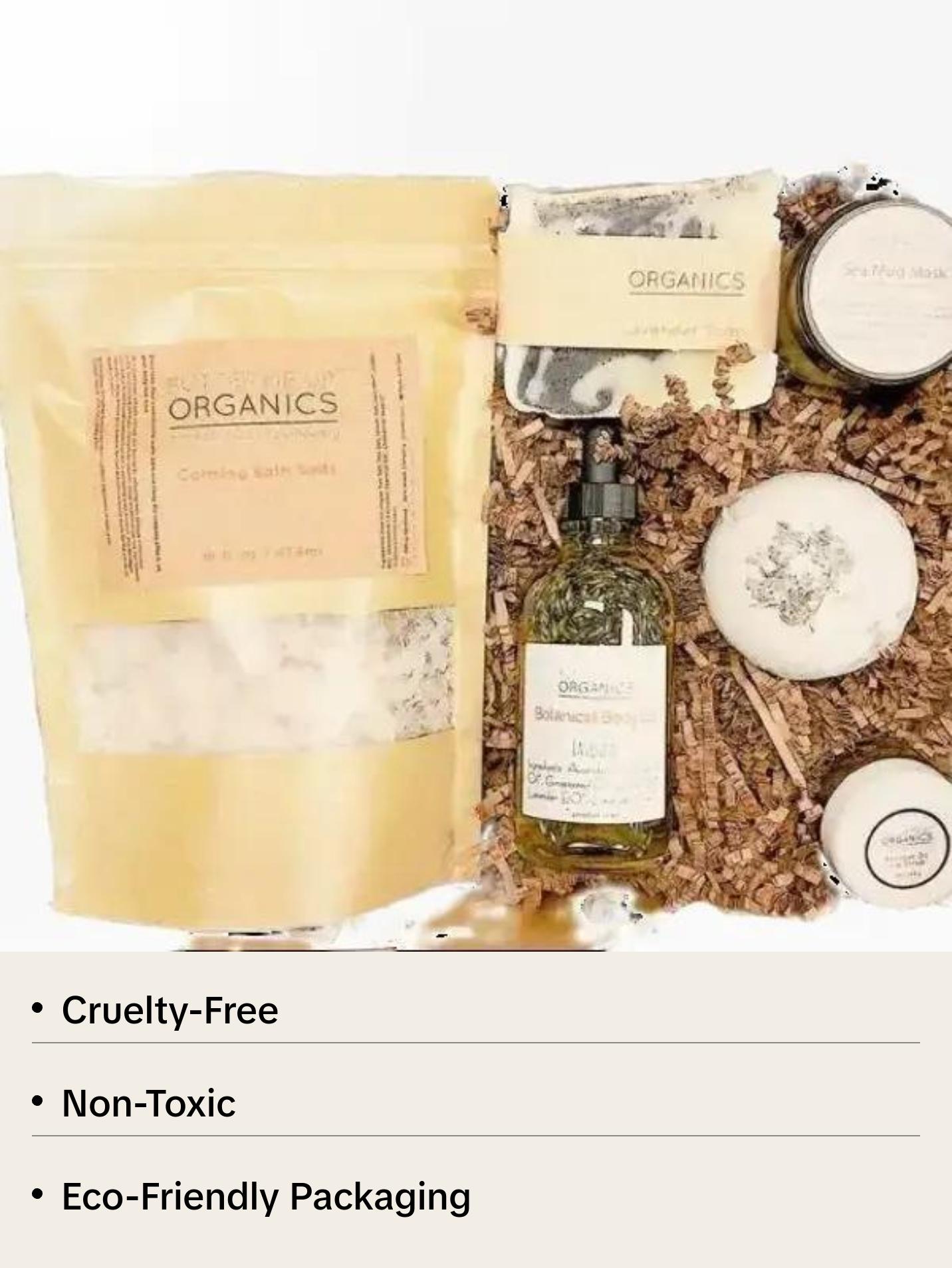 Organic Pamper Relaxation Kit / Spa Box / Bridesmaid's Gift / Bridesmaid's Present / Gifts for Bride / Gifts for Bridesmaids / Maid of Honor Fragrance Free Organic Silicone Free Hydrating