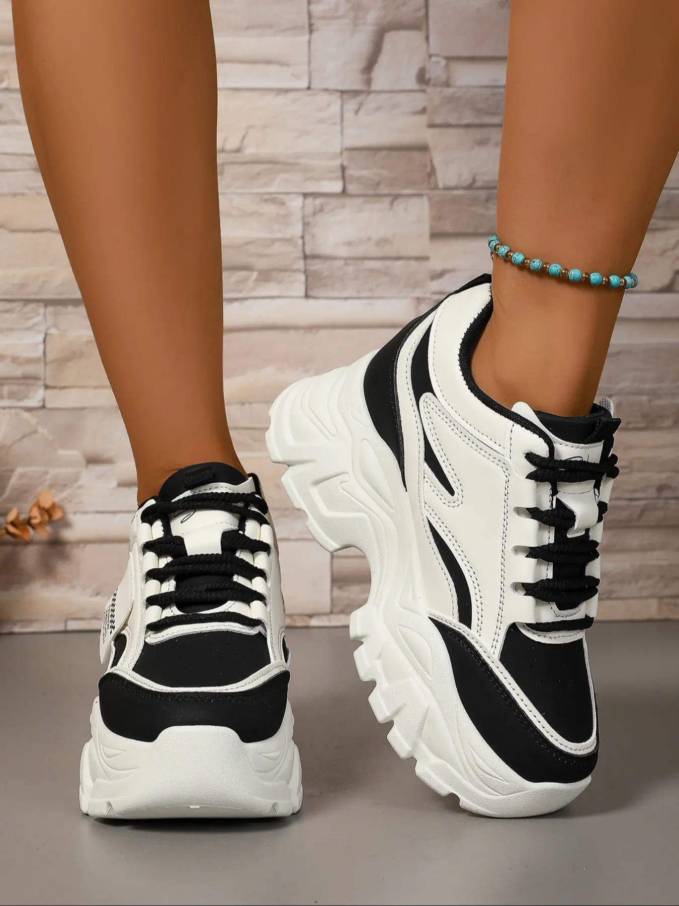 Women's Colorblock Dad Shoes, Height Increasing Casual Lace-Up Sneakers, Chunky Sneakers, Casual Trendy Sneakers, Thick Soled Sneakers, Sports Shoes, Stylish Sneaker, Fashionable Versatile Sneakers, Fashionable Spring & Fall Footwear