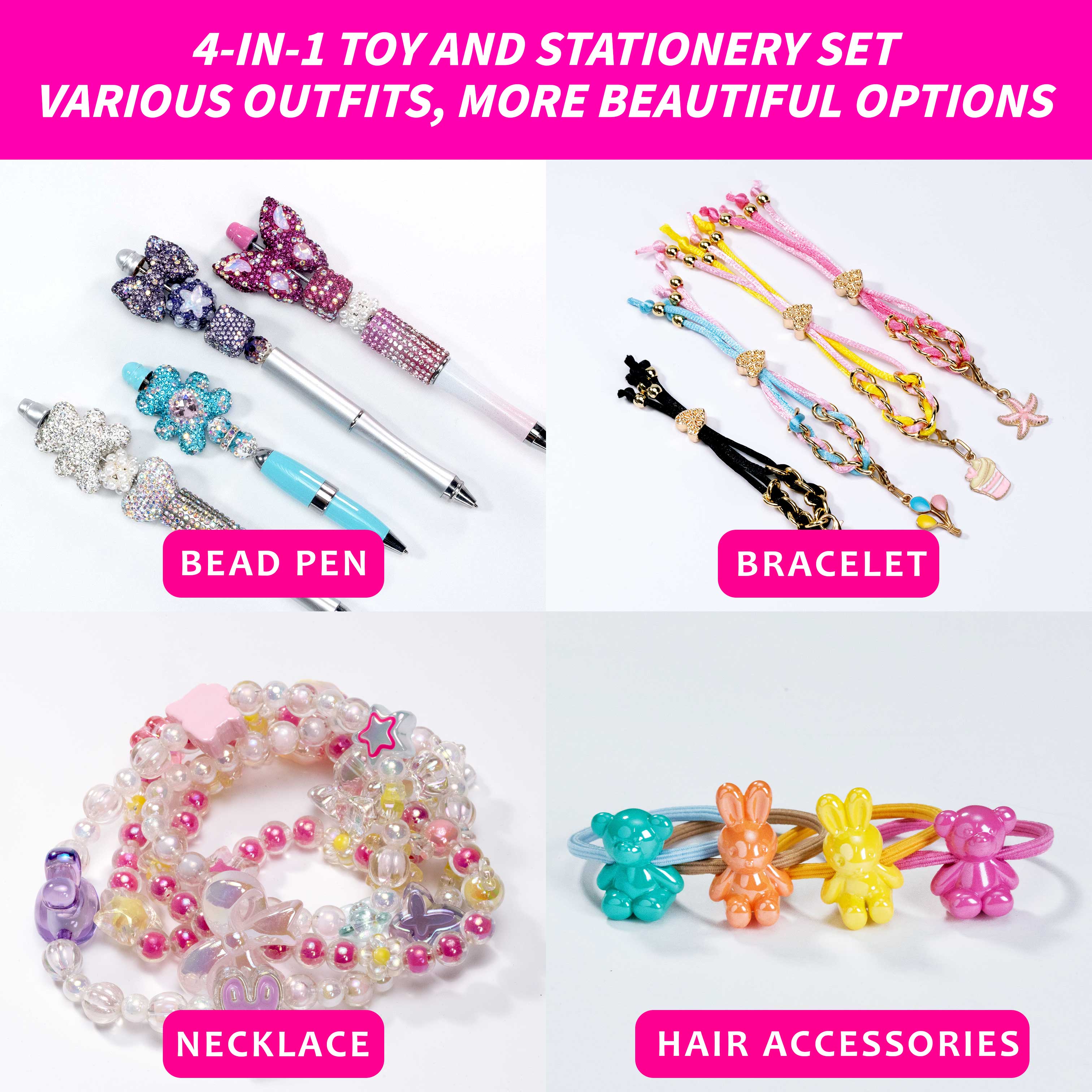 DIYJOJO The girls treasure gift box , Bead Pen Bracelet Necklace  Headdress making kit,Christmas Birthday Festivals Gift.