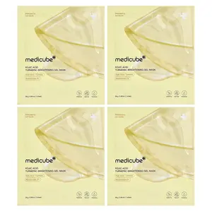 Medicube Kojic Acid Turmeric Brightening Gel Beauty Mask, 4 Sheets, 0.98 oz (28 g) Each