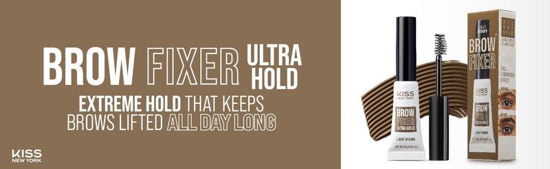 KISS New York Brow Fixer All-Day Extreme Hold, Long-Lasting Hold for Sculpted, Transfer Proof, Non-Sticky Finish, Adjustable Volume, Quick-Set Formula