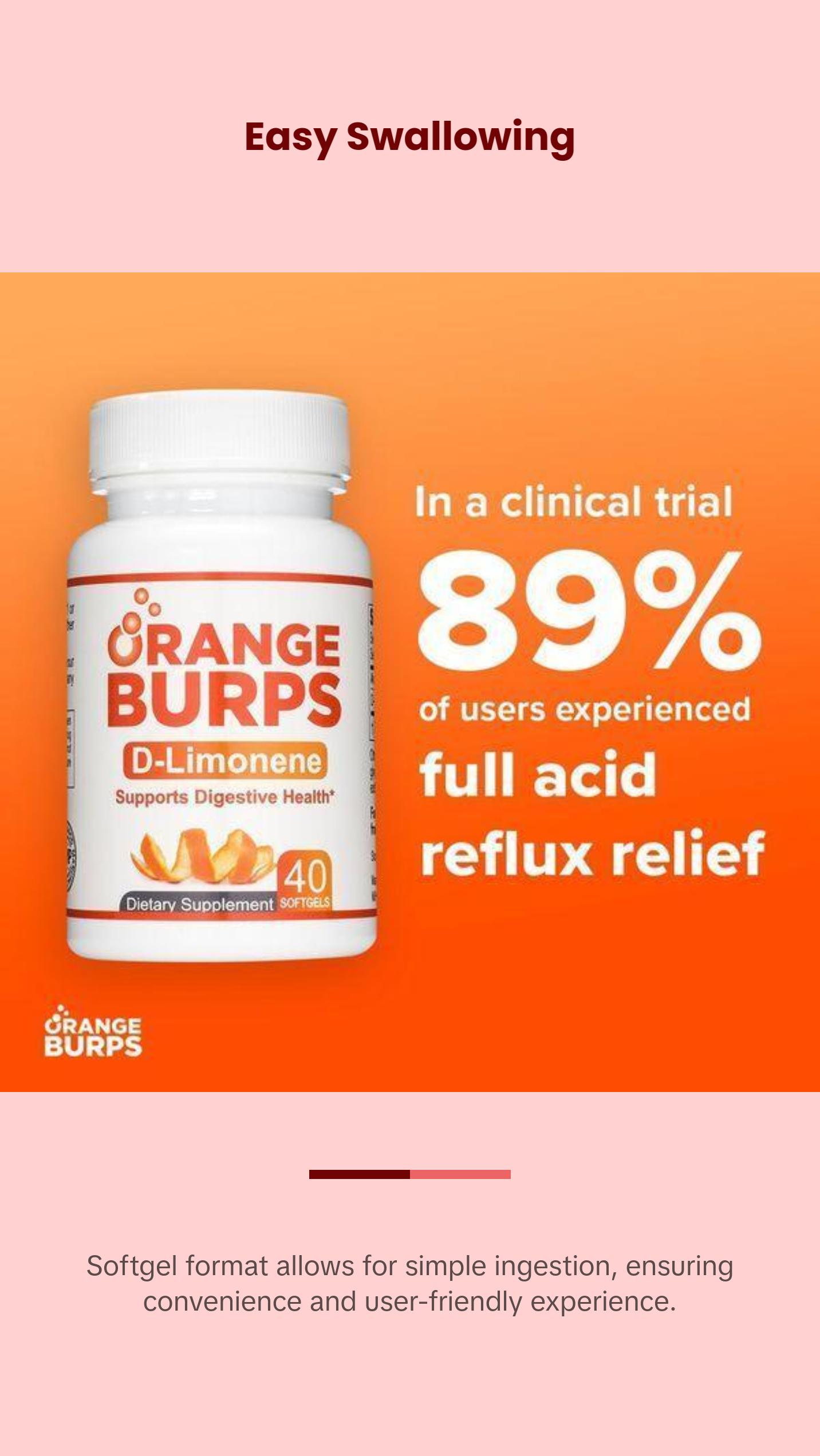 Orange Burps D-Limonene Softgels - Heartburn & Acid Reflux Relief - Supports Digestion - Healthy Wellness Supplements - Non-GMO - Pack of 3 Orange Burps D-Limonene Softgels - Heartburn & Acid Reflux Relief - Supports Digestion - Healthy Wellness Supplements - Non-GMO - Pack of 3