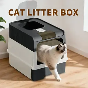 XL Smart Automatic Cat Litter Box, Closed Self-Cleaning Pet Toilet with UV Sterilization, Odor Control, Top Entry and Pull-Out Drawer