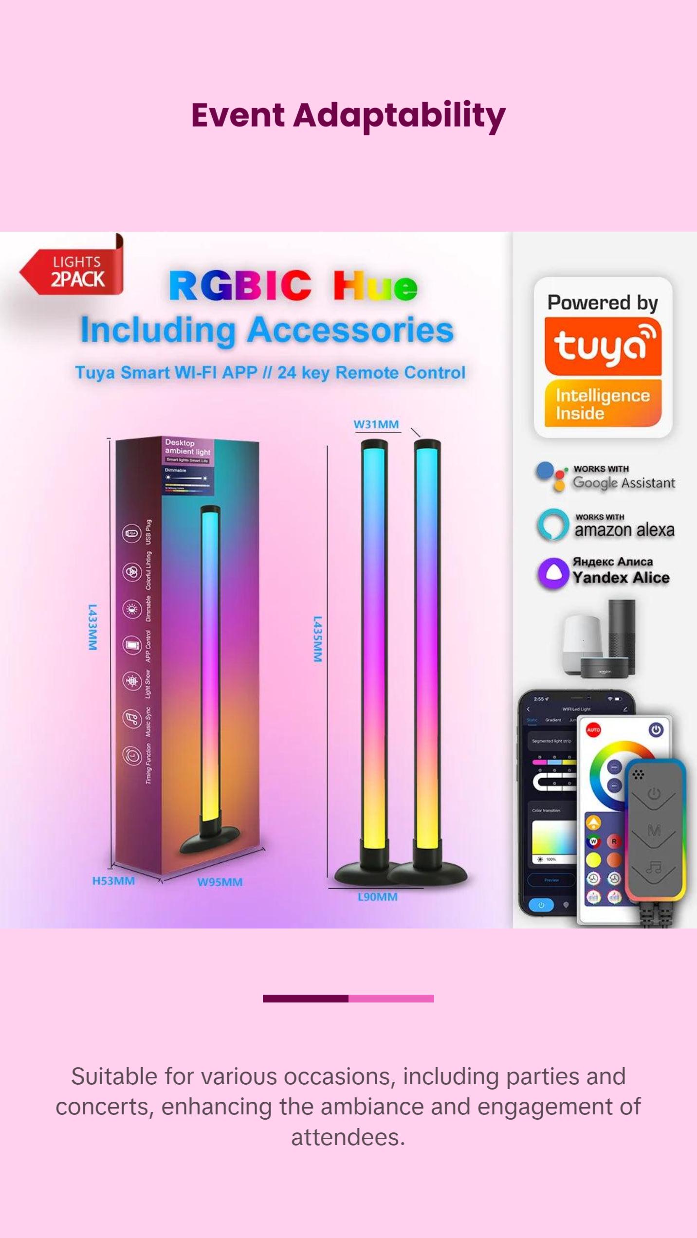 Beat Sound Activated Gaming RGB LED Lights Bluetooth