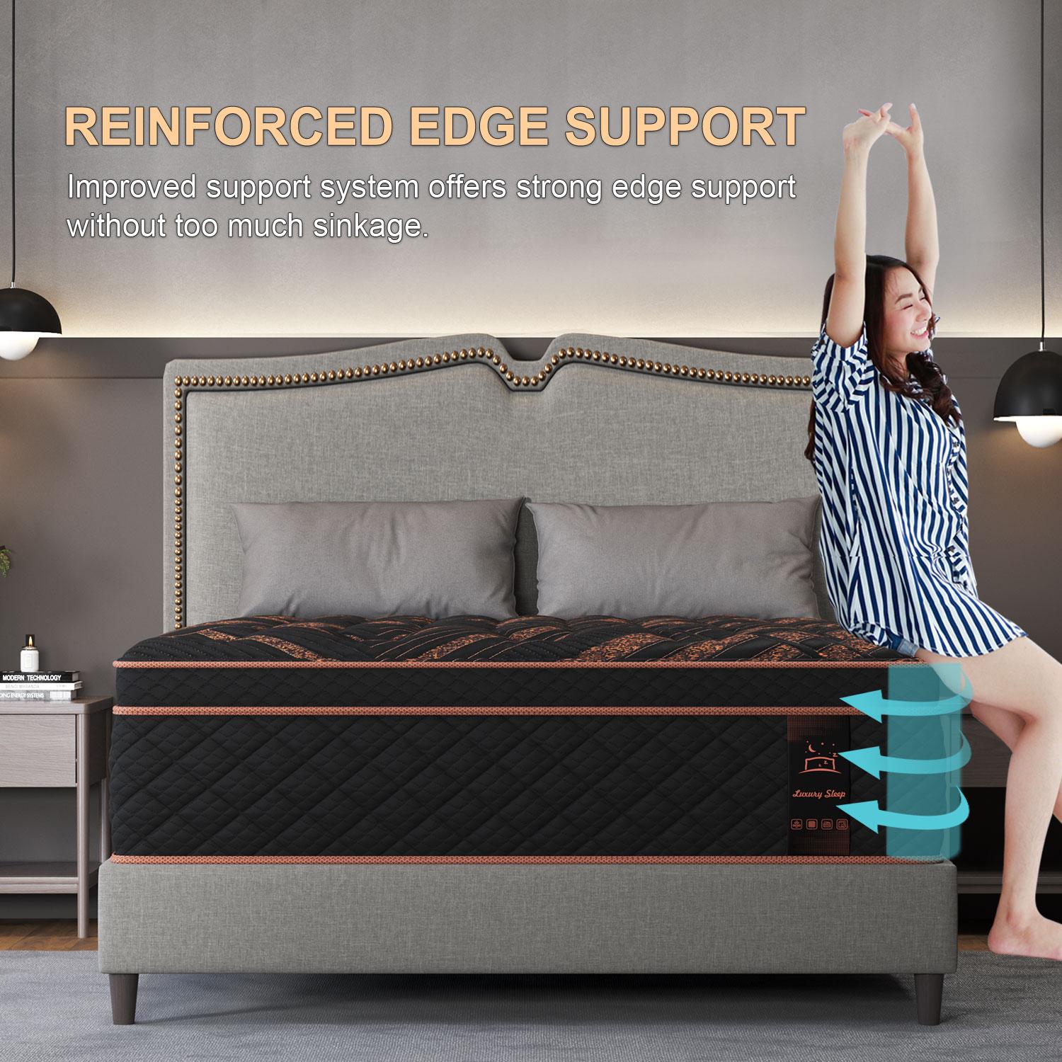 14"12" Twin Full Queen King Size Mattress in a Box Hybrid Spring Memory Foam, Medium Firm Ergonomic Mattress