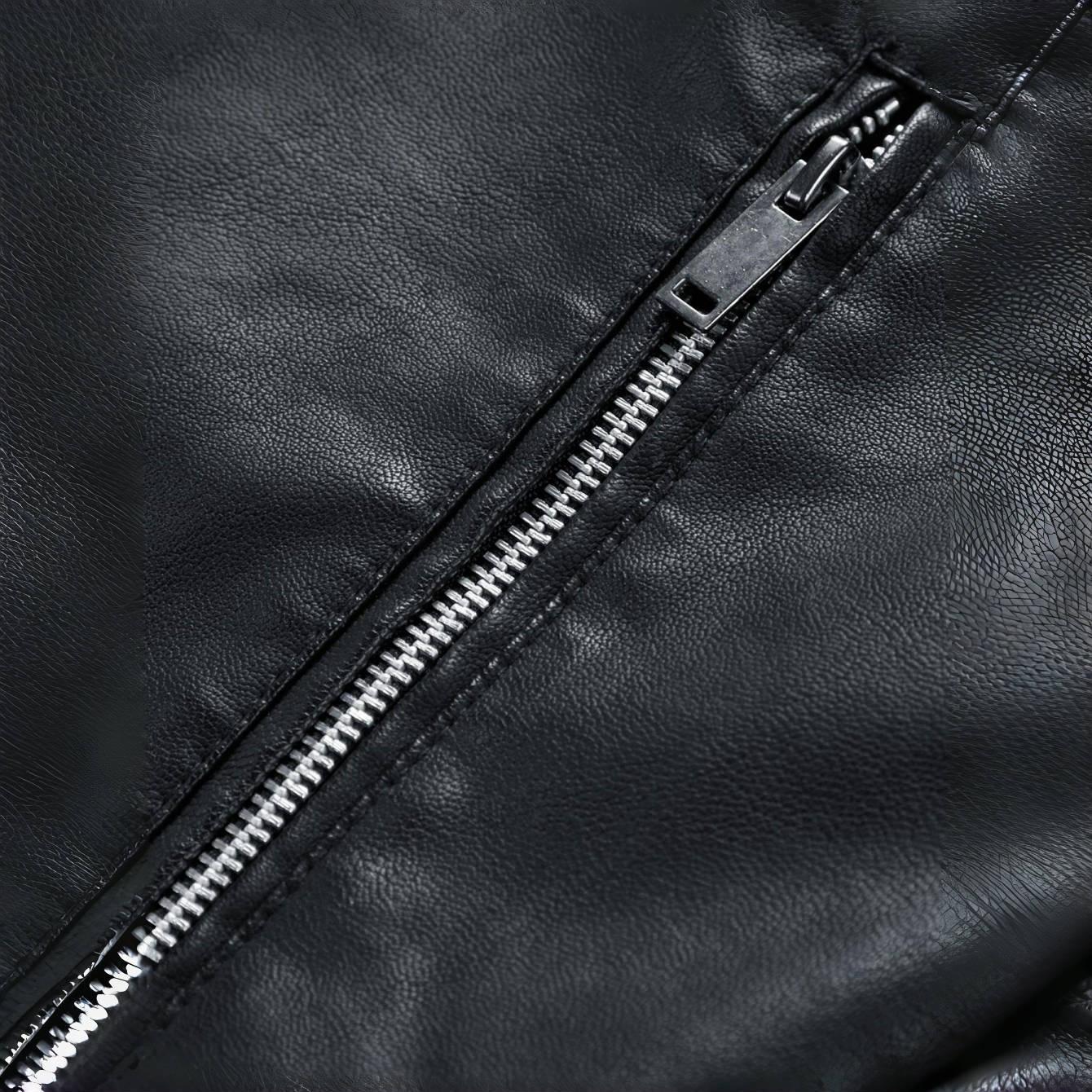 New Autumn Winter Men's Leather Jacket Warm Coat Casual Turn down Collar Clothing Fabric Top Long Sleeve Black Suitable For Outdoor Activities And Daily Life SpringStatements