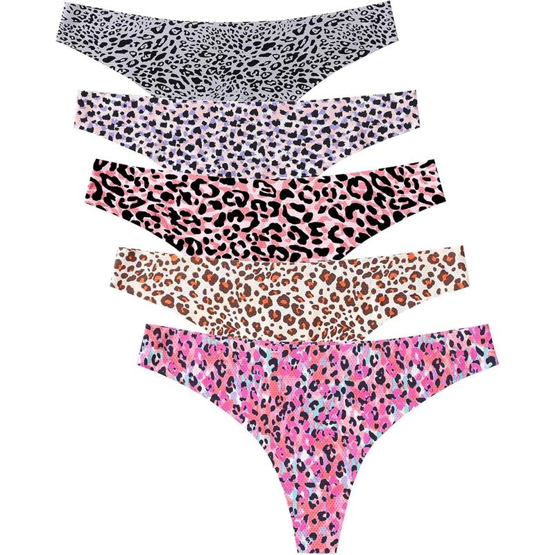 Seamless Women Underwear Thongs,No Show Ladies Thong,No Line Breathable Comfortable Panties Undies for Women 5-Pack