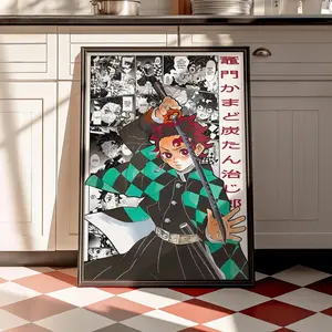 Demon Slayer Tanjiro Digital Print, Kimetsu no Yaiba Manga Wall Art, Kamado Tanjiro Character Art, Anime Room Decor( Unframed - Print Only )