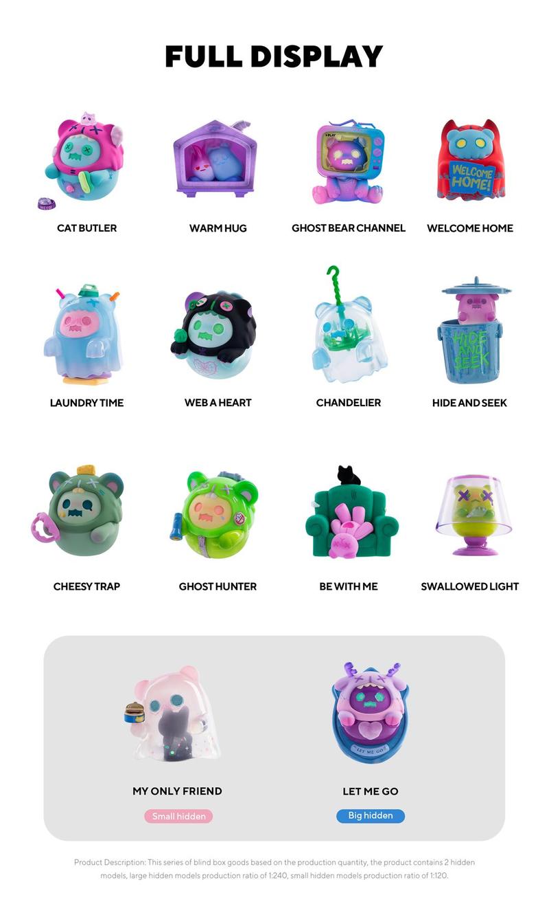 [FINDING UNICORN] 【Live Unboxing】ShinWoo Ghost Bear House Series Blind Box Cute Figures Desktop Ornament Collectible Toys Birthday Gifts HPK7ACZTKA
