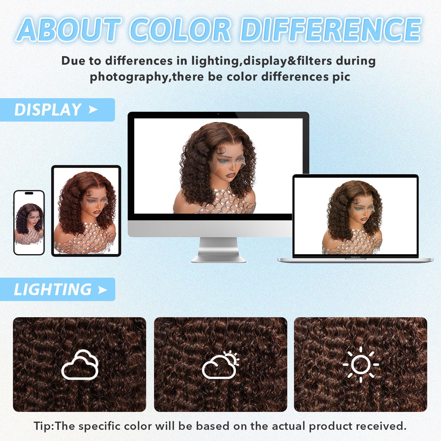 Curly BOB Wig Human Hair 180 Density 13x4 HD Lace Closure Deep Wave Wigs for Black Women Glueless Wear and Go Pre Plucked Deep Wave Wet and Wavy Glueless Wigs Human Hair Chocolate Brown 14 Inch