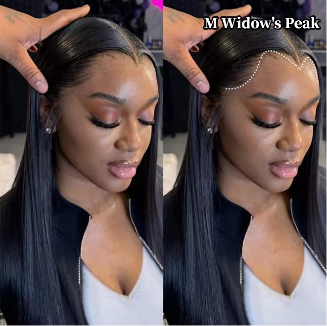 Bling Hair 360 Full Lace Wigs Human Hair Transparent Straight 13x4 Lace Front Wigs For Black Women 180% Density Natural Color Makeup Sponges
