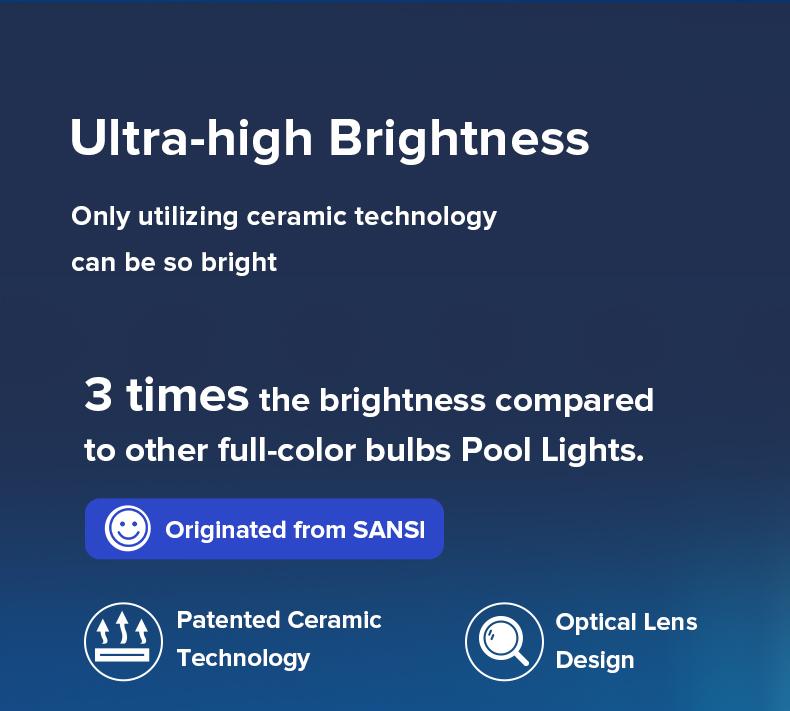 SANSI Poolside Light, Waterproof Color-Changing LED Light for Swimming Pool, Pond, Garden & Shower, Magnetic Mount, RF Remote, Battery-Powered Underwater Lighting Outdoor Decorative