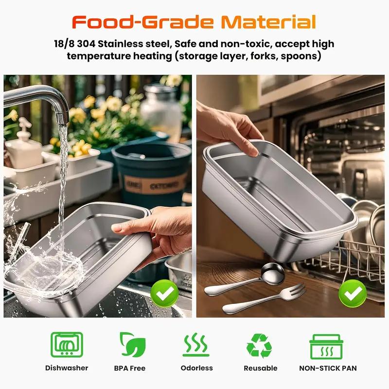 1.2L Heated Lunch Box, 20000mah Rechargeable Portable Food Warmer, 5-Sided Heating, Auto Temp Control, Leak-Proof, BPA-Free, Thermal Lunch Boxesfor Car Truck Office School Picnic Camping Tableware 1.2L Heated Lunch Box, 20000mah Rechargeable Portable Food Warmer, 5-Sided Heating, Auto Temp Control, Leak-Proof, BPA-Free, Thermal Lunch Boxesfor Car Truck Office School Picnic Camping Tableware