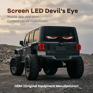 Car Devil Led Eyes Light for Truck Windshield Programmable ojos led para carro Sign, Full Color Electra Eyes for Car, DIY Led Matrix Panel, Smart App & Remote Control