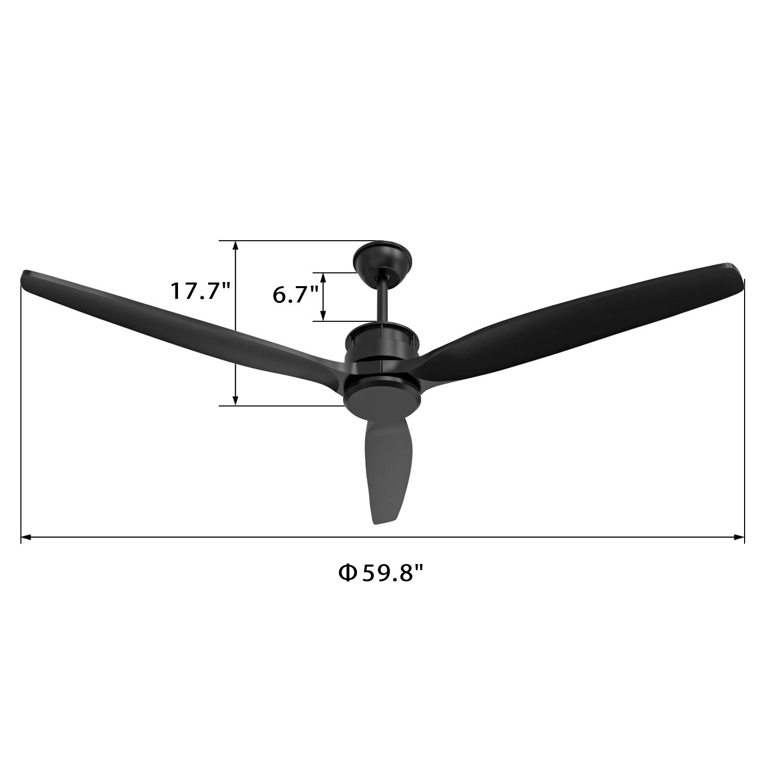 【No Lights】FUFU&GAGA Upgrade 65" Indoor 8-Blades Wood Ceiling Fan with Remote Control Appliances Device