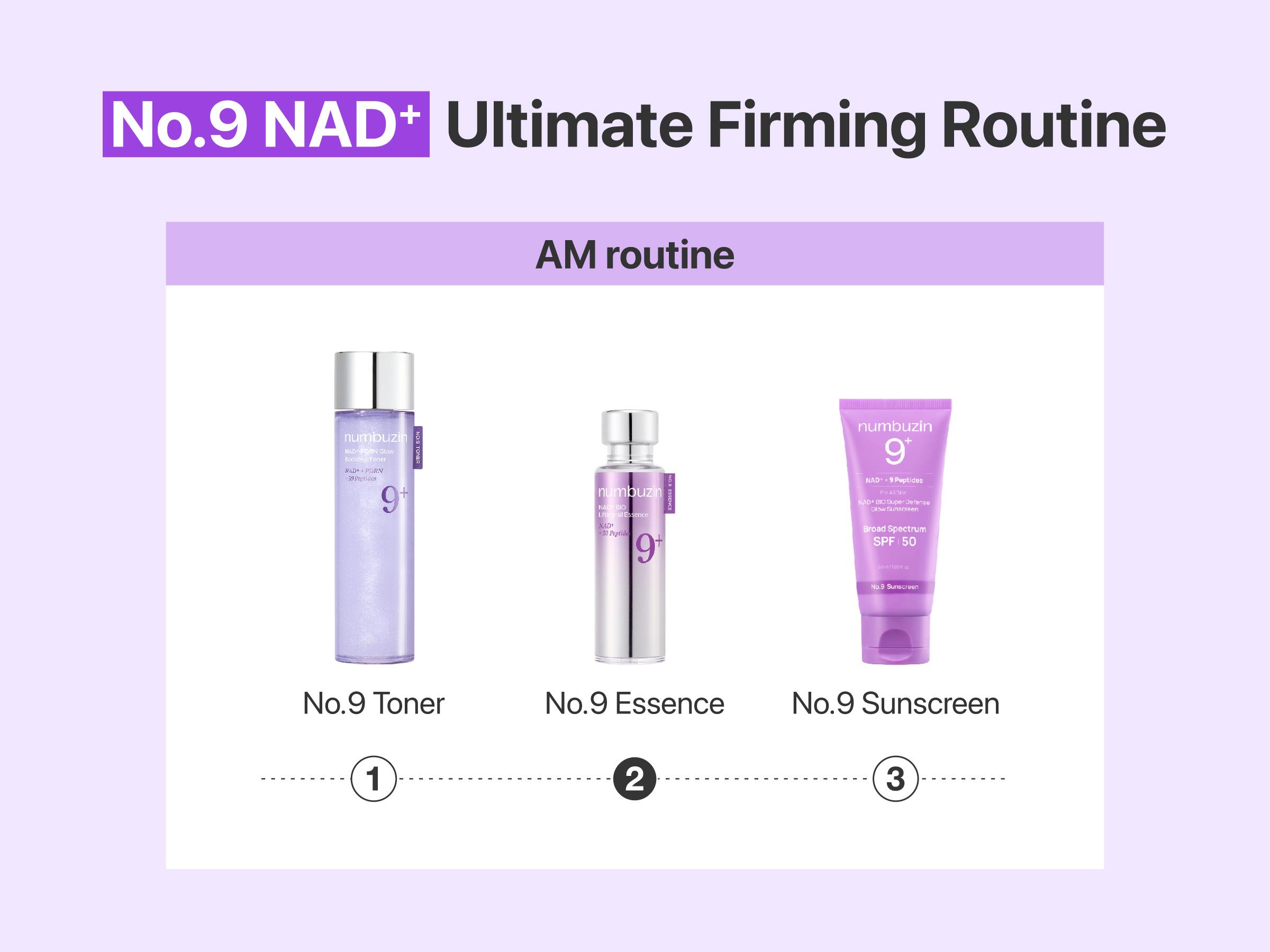 [numbuzin official shop] No.9 NAD+ Peptide Essence | NAD+ BIO Lifting-sil Essence | Lifting, Firming, Wrinkles, Fine Lines, Elasticity | Peptides, NAD+ | Serum for Aging, Dull Skin | 1.69 fl. oz.
