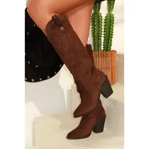 Festival Season Cowgirl Boots - Brown Suede