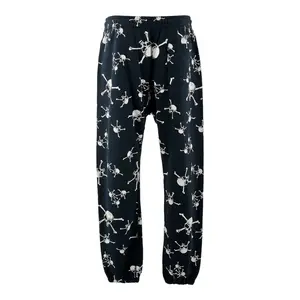 Saint Michael Skull Logo Sweatpants Black White
