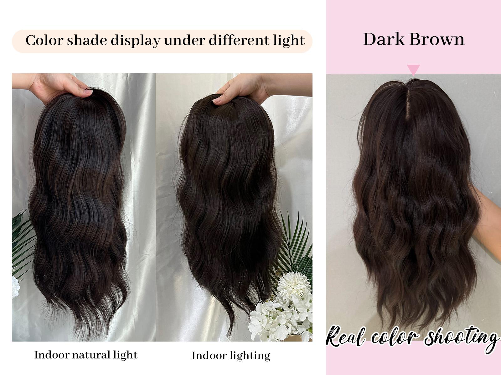 PANEWAY 16 Inch Wavy Hair Topper for Women – 6.5"x6.5" Large Base, Synthetic Wavy Topper, Clip-In Hairpiece for Thinning Hair, Ladies Wiglet, Natural Volume & Coverage
