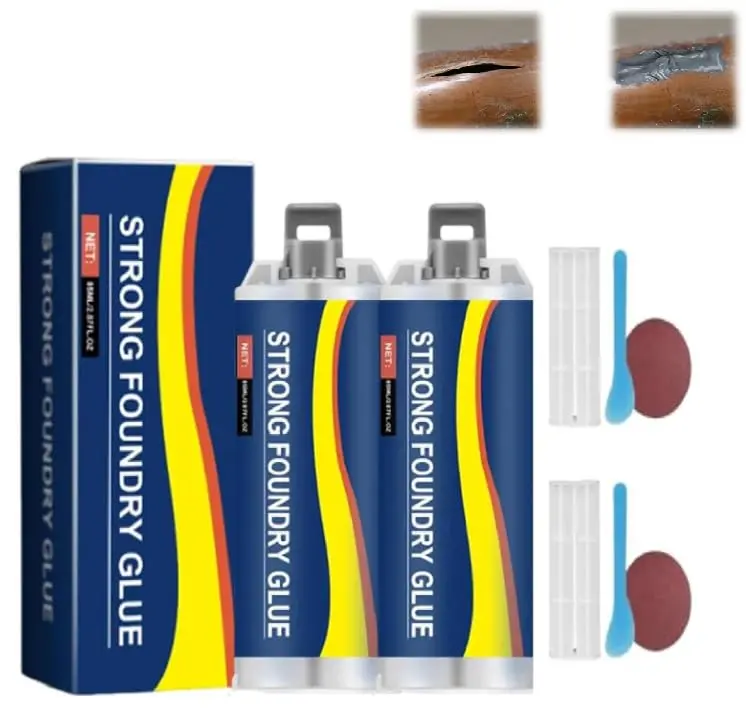 Weld-Grade Epoxy Casting Glue - Heavy-Duty Fast-Repair Multi-Purpose Adhesion Super Glue with Accessories Set for Tile Repair, Metal Fixing - Waterproof, Wear-Resistant, Oil-Resistant Bond