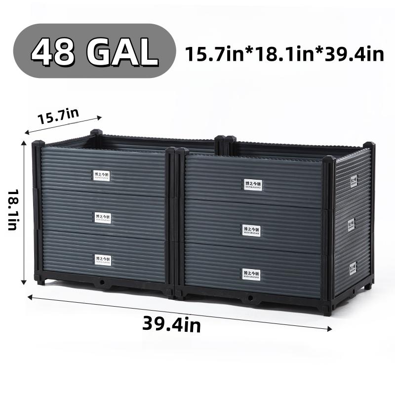 [Gardener's Choice] 3-6 pcs Stackable Raised Garden Beds, Outdoor/Indoor Planters, up to 10 Different Configs Decided by you, Suitable for Flowers/Herbs/Vegetables with Smart Drainage/Water System, Durable Material, Tool-free Installation