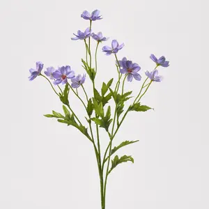 Lilac Purple Mini Wildflower Cosmos Pick Single Long Stem Faux Floral Spray - 27"