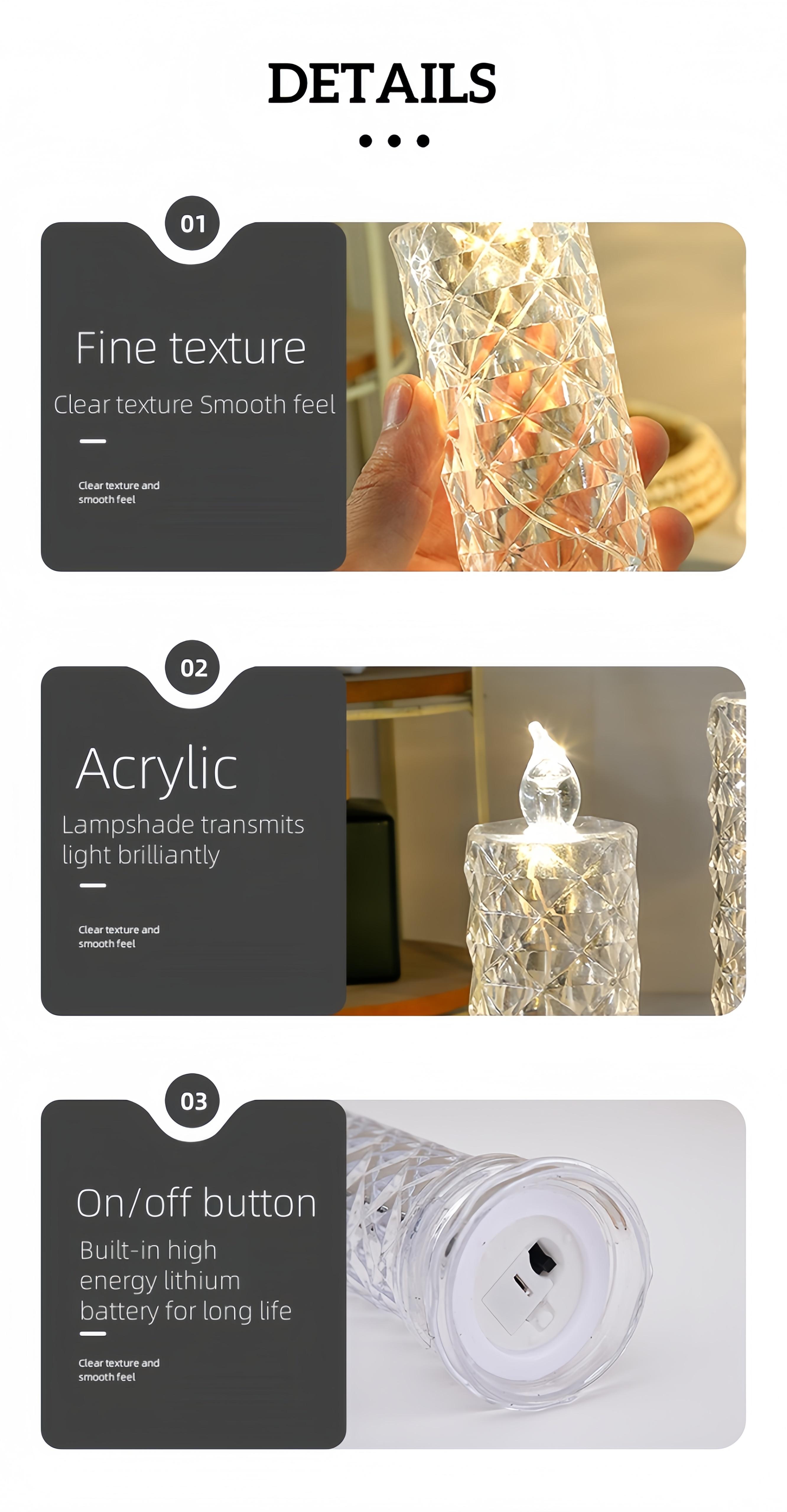 Crystal candle lights for home decor