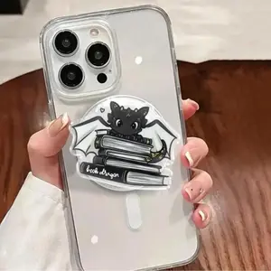 Cute Book Dragon Kindle Grip Kindle Popsocket Book Bookish Magnetic Kindle Grip Books Lover Kindle Accessories Phone Holder PopSocket Phone Grip Magnetic Pop Socket Phone Grip