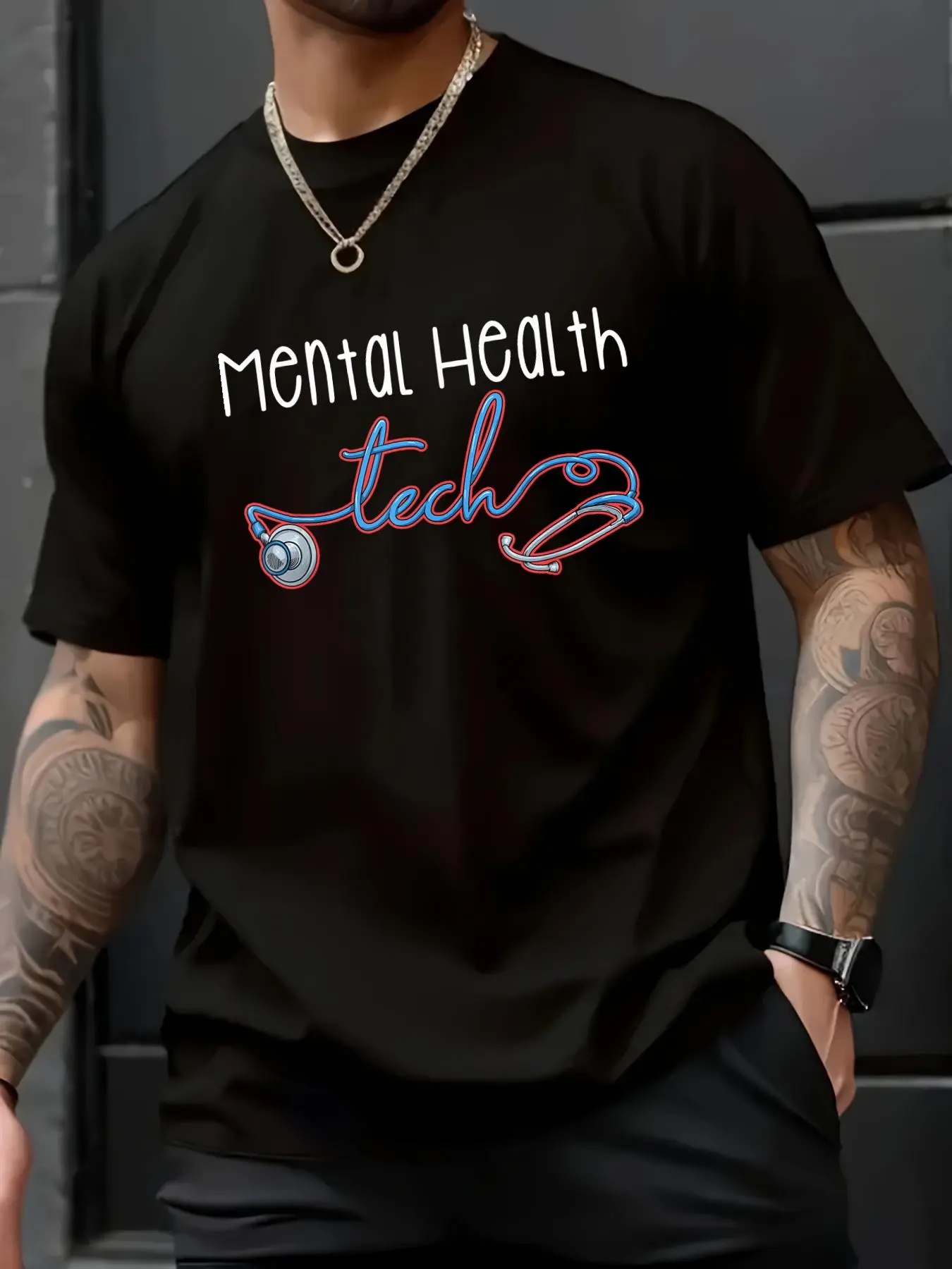 100% Cotton Unisex Mental Health Tech Healthcare Worker Psychiatric Technician T-Shirt – Retro Style, Soft & Breathable, Perfect for Daily Wear