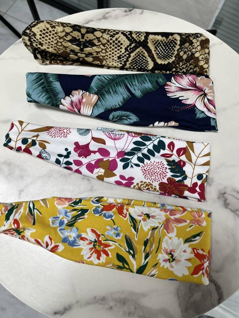 Bling Hair Only 1pcs Random Color Cashew flower sweat-absorbing headband suitable for sports men and women